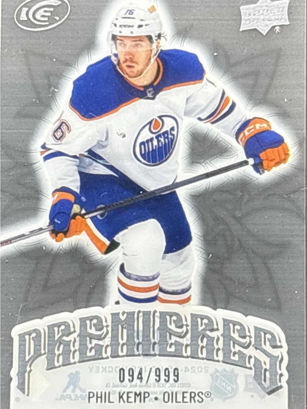 Upper Deck Phil Kemp Edmonton Oilers Trading Card LE 094/999